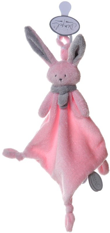  nina lapin attache sucette rose gris 